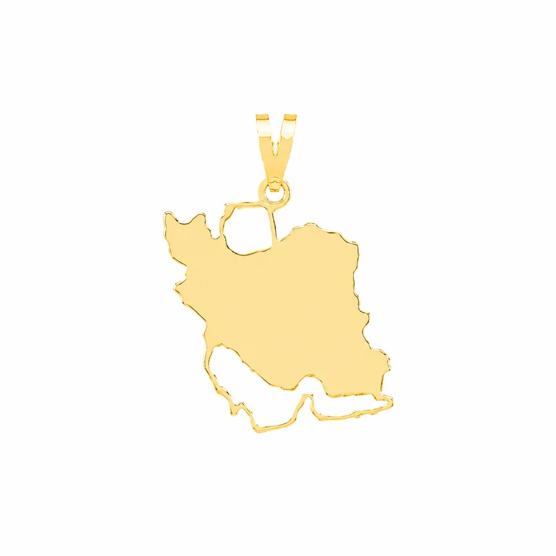 آویز گردنبند طلا 18 عیار زنانه مان گالری طرح ایران توپر کد MD01-0030200