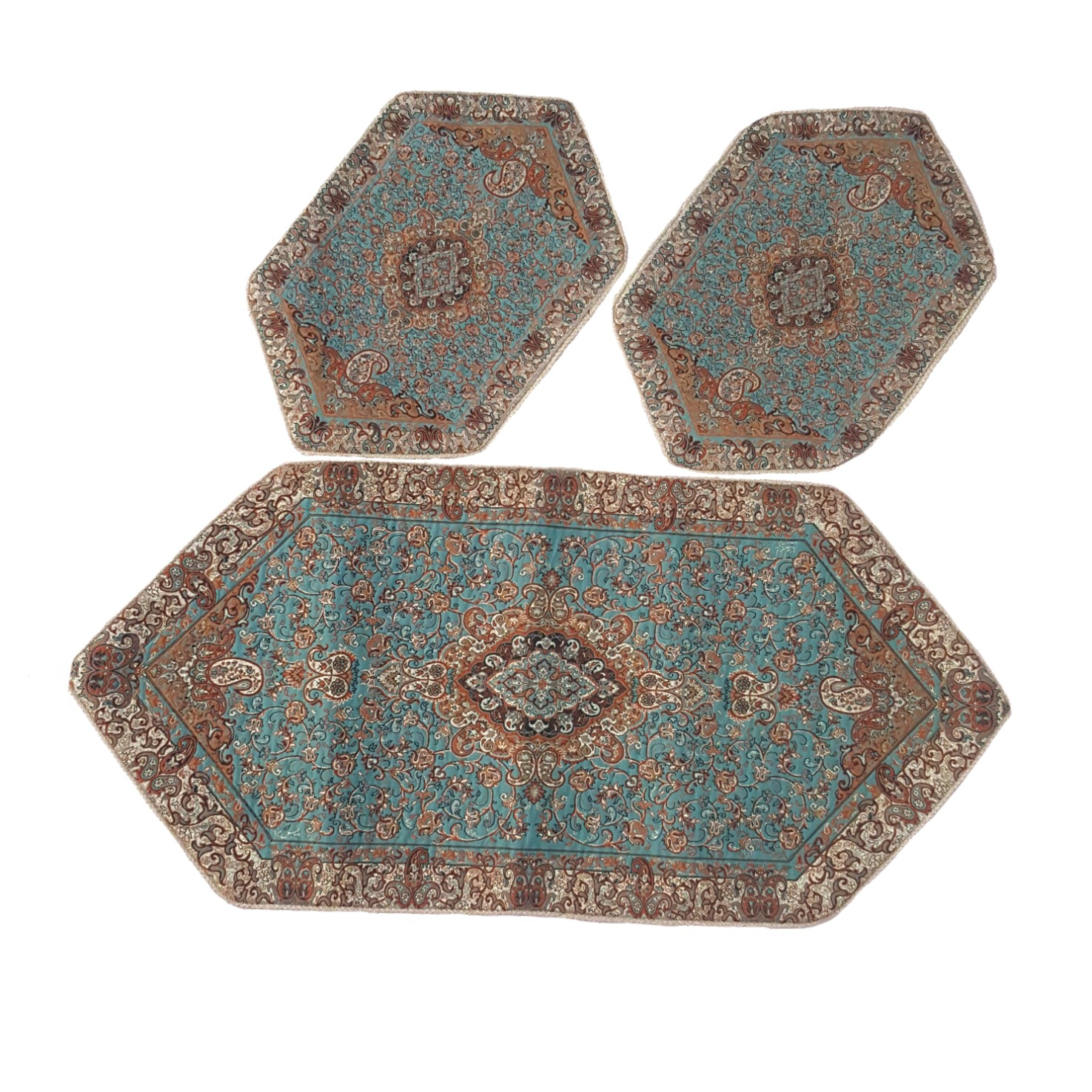 ست 3 تکه رومیزی ترمه طرح بته جقه کد 908