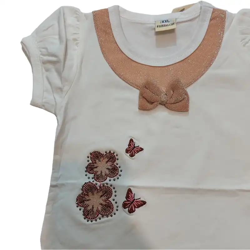 بلوز آستین کوتاه نوزادی مدل مجلسی مدل ASH650