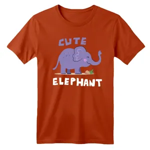 تی شرت آستین کوتاه بچگانه مدل فیل کیوت رنگ آجری