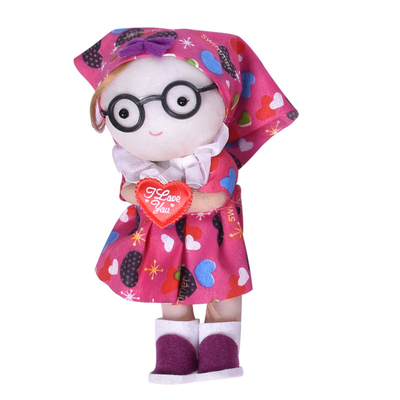 عروسک طرح عینکی مدل دختر روسی کد 1151 ارتفاع 23 سانتی متر