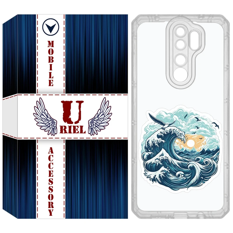 کاور یوریل مدل Clear کد 99 طرح موج دریا مناسب برای گوشی موبایل شیائومی Redmi Note 8 Pro