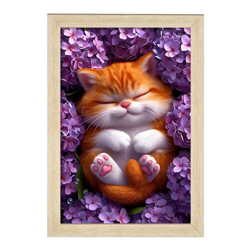 تابلو خندالو مدل گربه خوابالو کد F12826