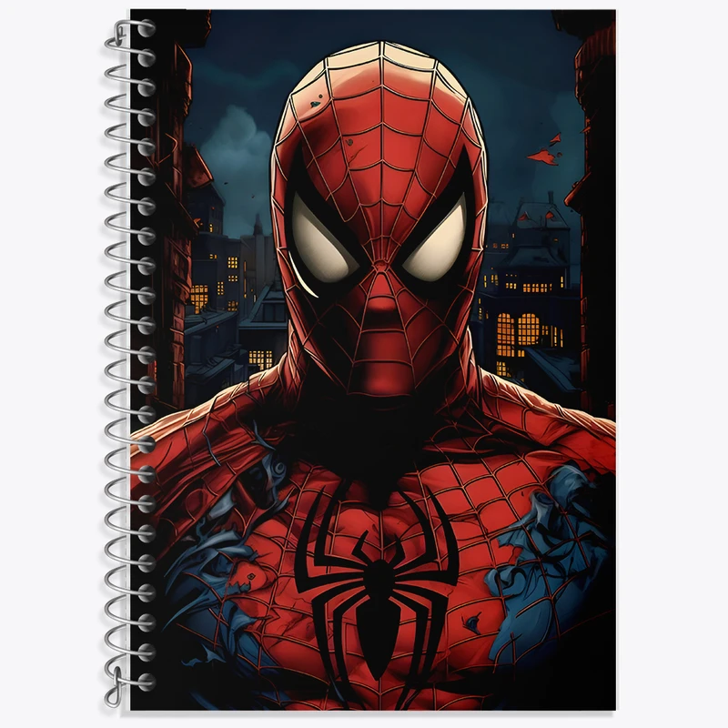 دفتر زبان 50 برگ خندالو مدل دو خط طرح مرد عنکبوتی (Spider Man) کد F6929