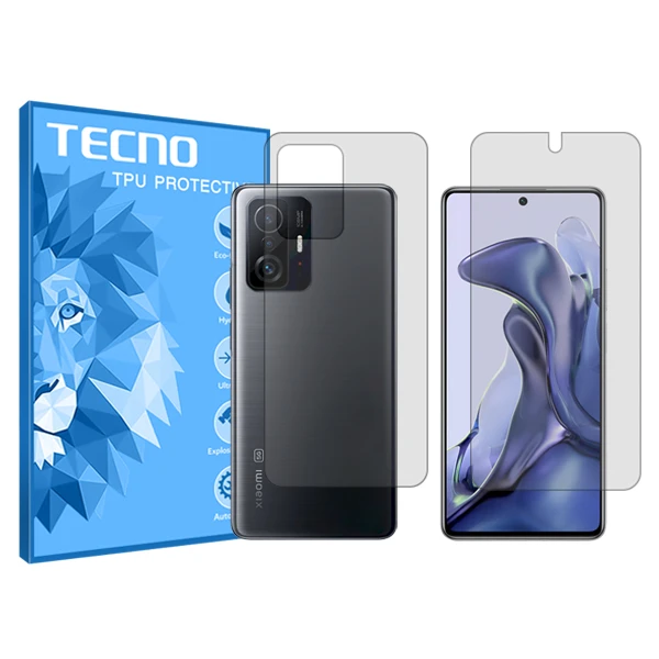 محافظ صفحه نمایش شفاف تکنو مدل HyGEL مناسب برای گوشی موبایل شیائومی 11T به همراه محافظ پشت گوشی