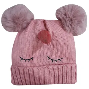 کلاه بافتنی بچگانه مدل تک شاخ کد 125