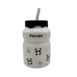 ماگ طرح پاندا به همراه نی شیشه ای