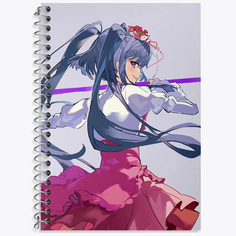 دفتر زبان 50 برگ خندالو مدل دو خط طرح بازی اومینکو (Umineko) کد 34586