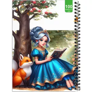 دفتر نقاشی 100 برگ بله طرح فانتزی دخترانه کد A4-N322