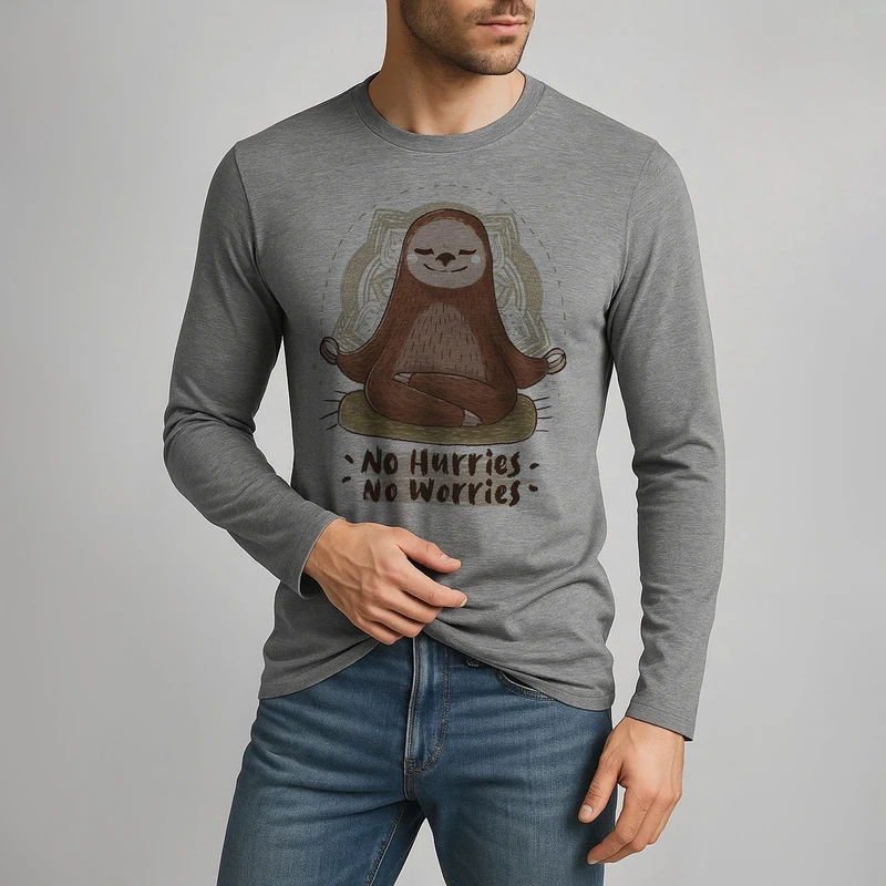 تی شرت آستین بلند مردانه مدل سنجاب W193