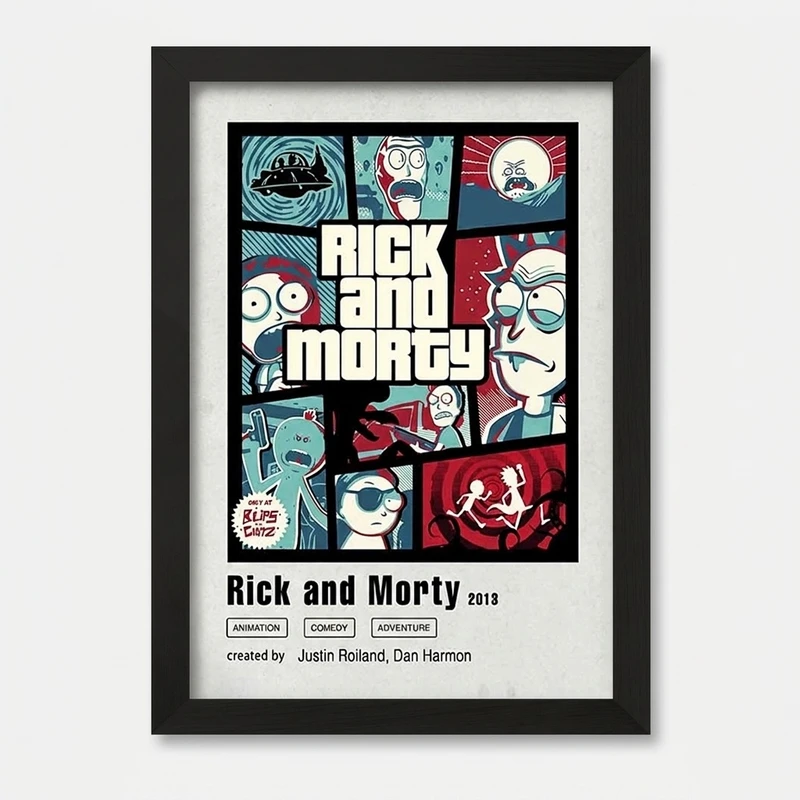 تابلو خندالو مدل ریک و مورتی (Rick and Morty) کد F11462