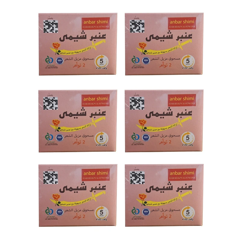 پودر موبر عنبر شیمی مدل دوقلو وزن 160 گرم مجموعه 6 عددی