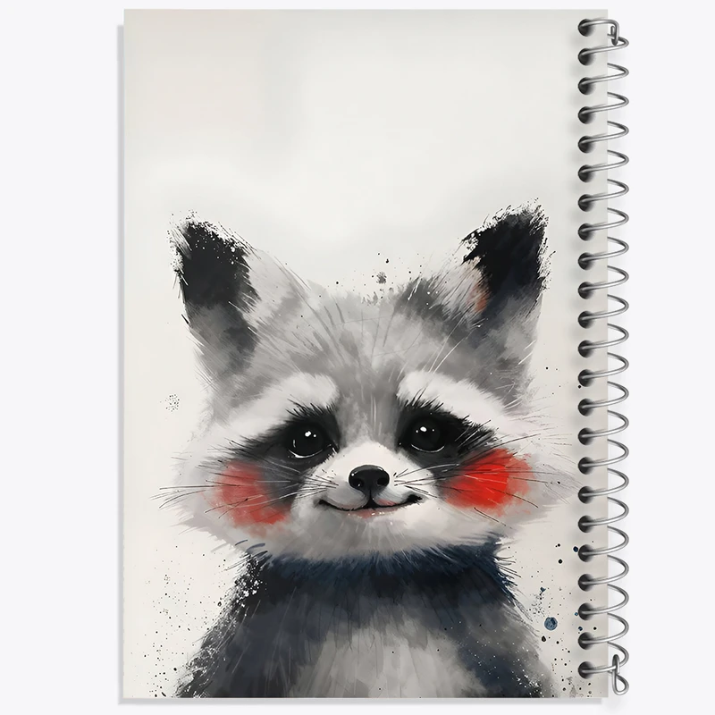 دفتر مشق 100 برگ خندالو طرح راکون کیوت کد N4860