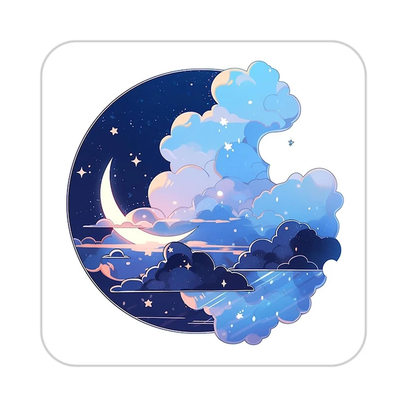 زیر لیوانی کاکتی طرح ماه و ستاره مدل mp54676