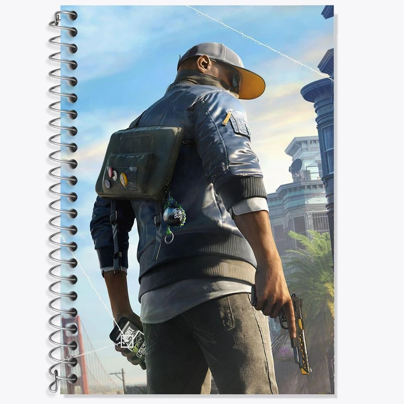 دفتر زبان 50 برگ خندالو مدل سه خط طرح مارکوس واچ داگز کد 30923