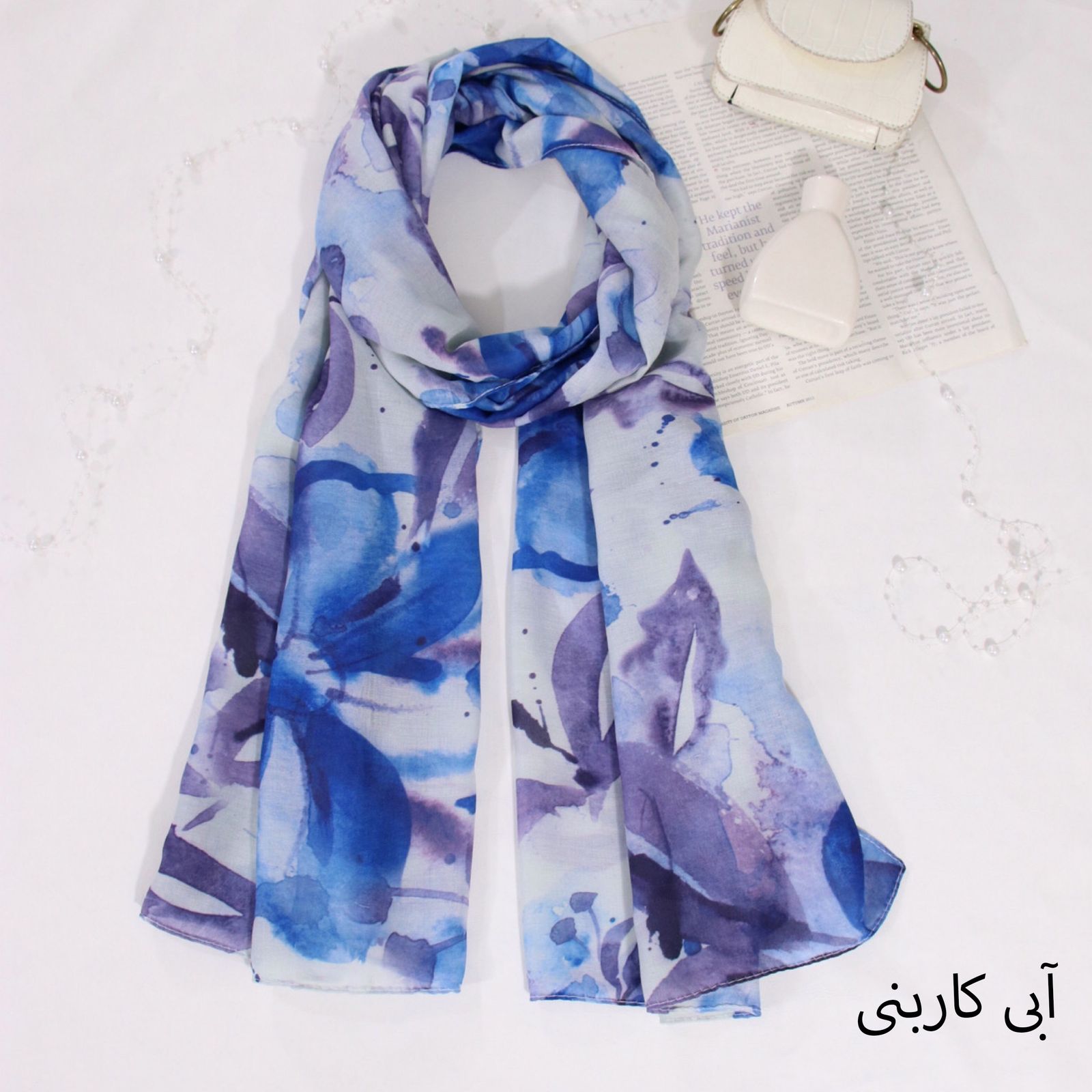 شال زنانه مدل نخی مزونی طرح بهار کد 2355 - - 33