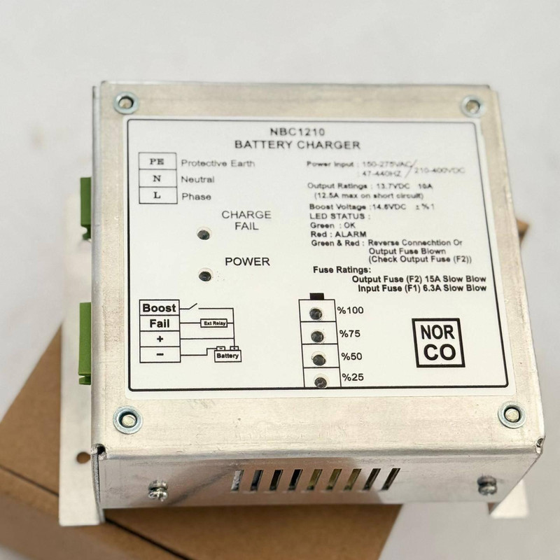 شارژر باتری 12 ولت 10 آمپر مدل NBC1210 مناسب برای تابلو کنترل ژنراتور