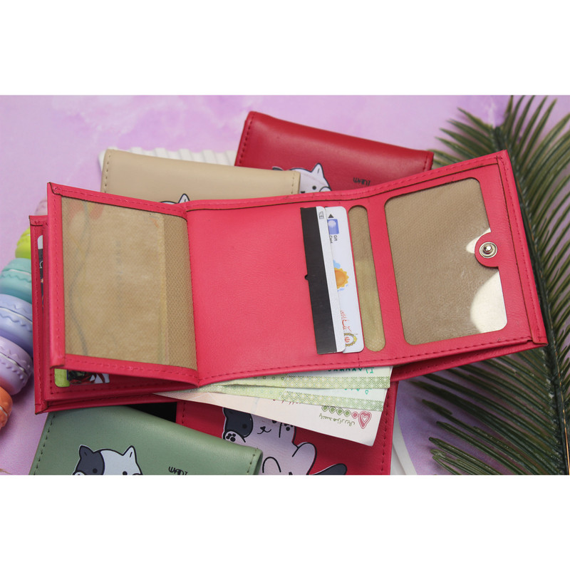 کیف پول زنانه مدل گربه خندون کد KZD-0115