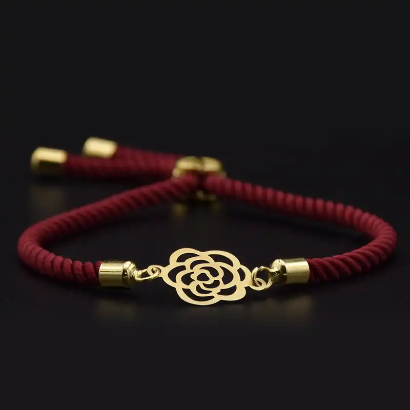 دستبند طلا 18 عیار زنانه مدل گل رز کد P853