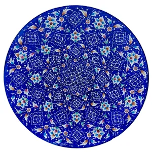 بشقاب میناکاری طرح گل و پرداز کد D20
