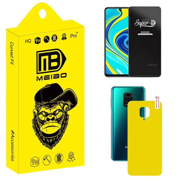 محافظ صفحه نمایش میبو مدل Transparent SuperD مناسب برای گوشی موبایل شیائومی Redmi Note 9S به همراه محافظ پشت گوشی