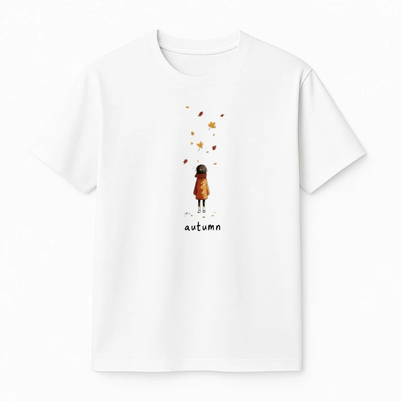 تی‌شرت آستین کوتاه دخترانه مدل پاییز کد v47