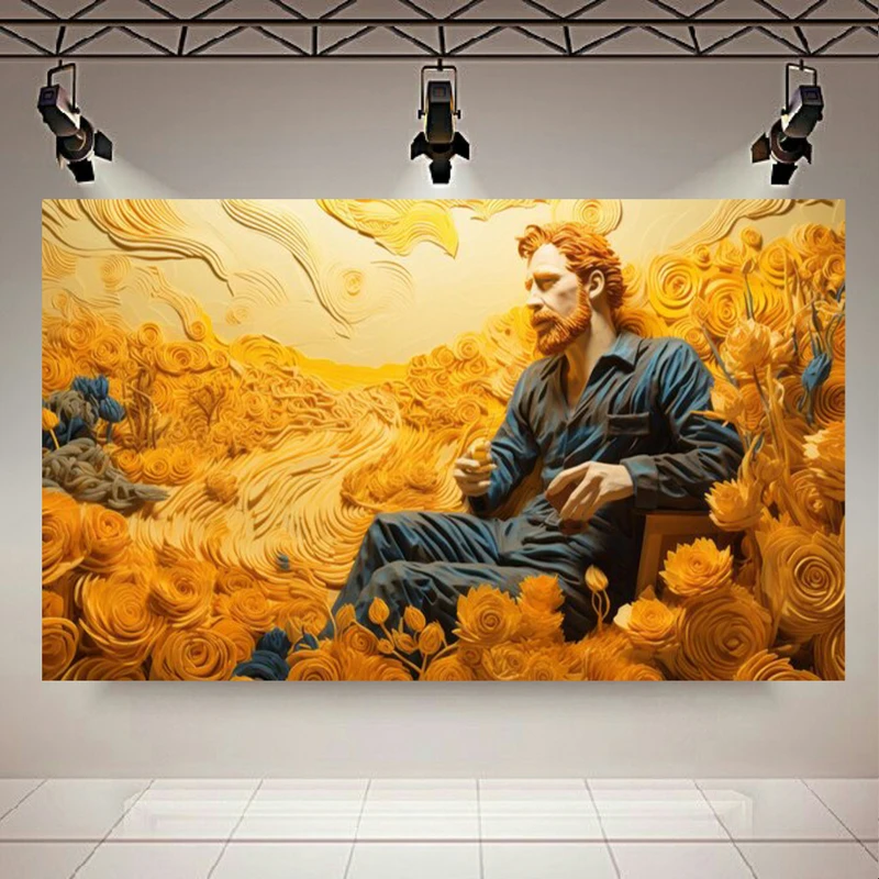  پوستر طرح ونگوگ مدل مزرعه گل کد AR303179