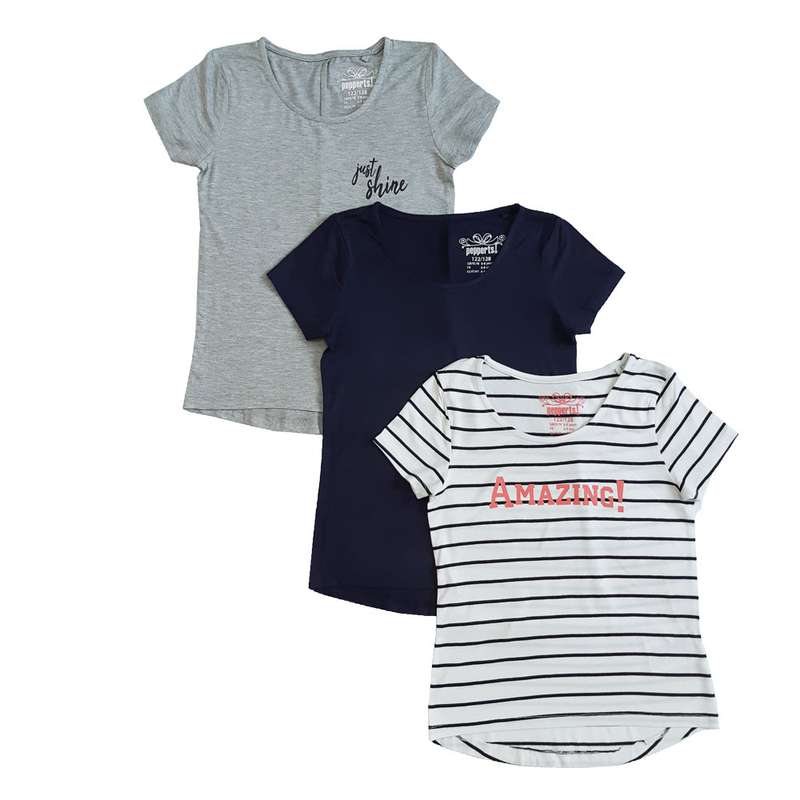 تی شرت آستین کوتاه دخترانه پیپرتس مدل shaz28 مجموعه 3 عددی