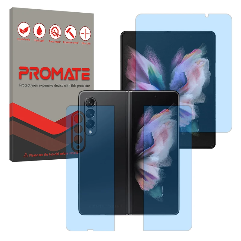محافظ صفحه نمایش مات آنتی بلو پرومیت مدل Resistant مناسب برای گوشی موبایل سامسونگ Galaxy Z Fold 3 به همراه محافظ پشت گوشی