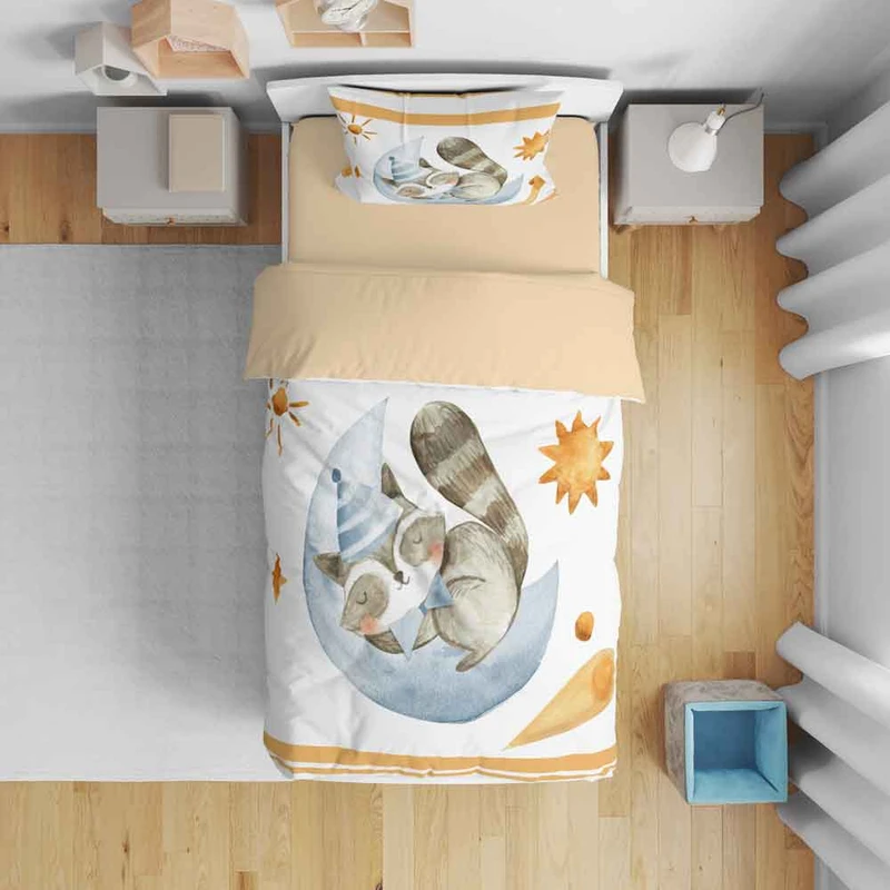 سرویس روتختی نوپه هوم مدل حیوان کارتونی T5918 تک نفره 5 تکه