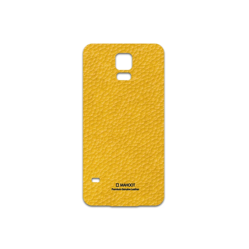 برچسب پوششی ماهوت مدل Mustard-Leather مناسب برای گوشی موبایل سامسونگ Galaxy S5