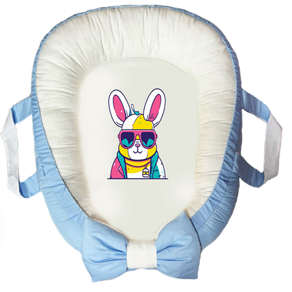 سرویس خواب سه تکه نوزاد ناریکو مدل گارد محافظ دار طرح خرگوش کد 0208