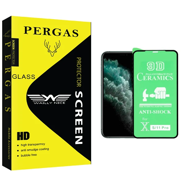 محافظ صفحه نمایش وایلی نایس مدل Pergas Glass مناسب برای گوشی موبایل اپل iphone11 Pro