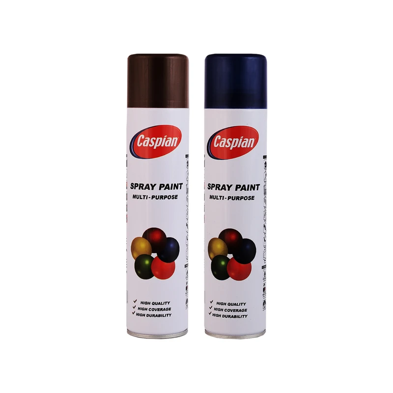 اسپری قهوه ای شکلاتی و سرمه ای کاسپین مدل s2 حجم 300 میلی لیتر مجموعه 2 عددی