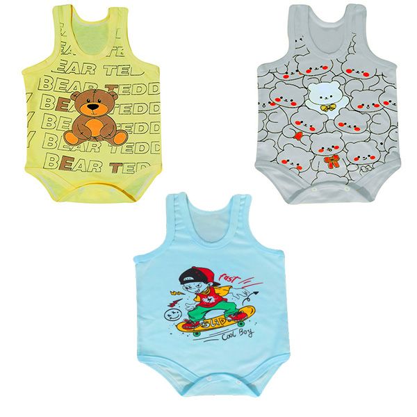 بادی بدون آستین نوزادی مدل T1Y3B5 مجموعه 3 عددی