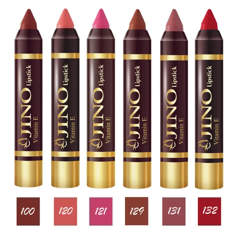 رژ لب مدادی ژینو مدل JIS1 مجموعه 6 عددی