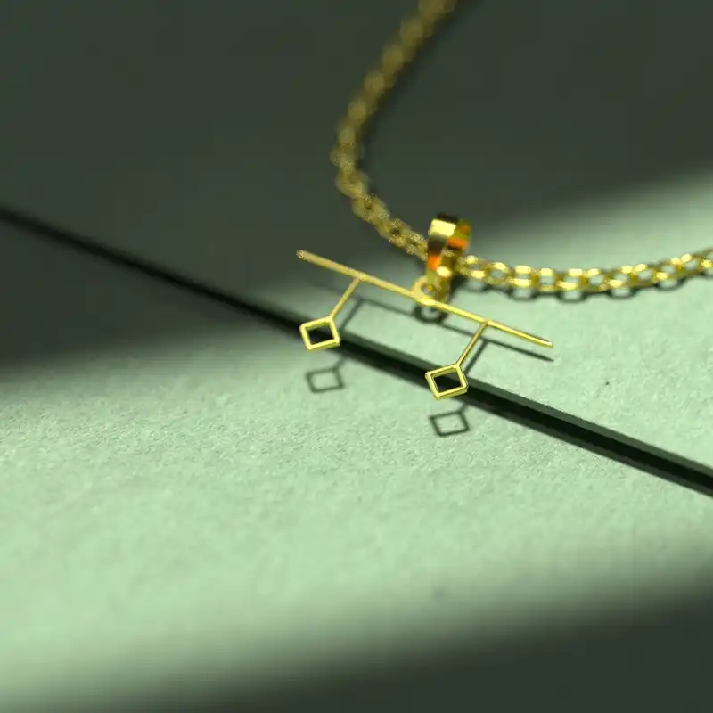 گردنبند طلا 18 عیار زنانه مدوپد مدل هندسی کد F3-1-1029