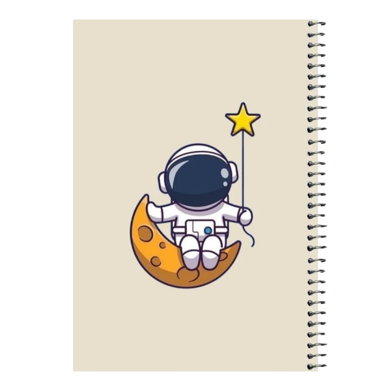 دفتر مشق 80 برگ اس جی مدل فضانورد و ماه   