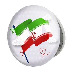 آینه جیبی خندالو طرح پرچم ایران مدل تاشو کد 23940 