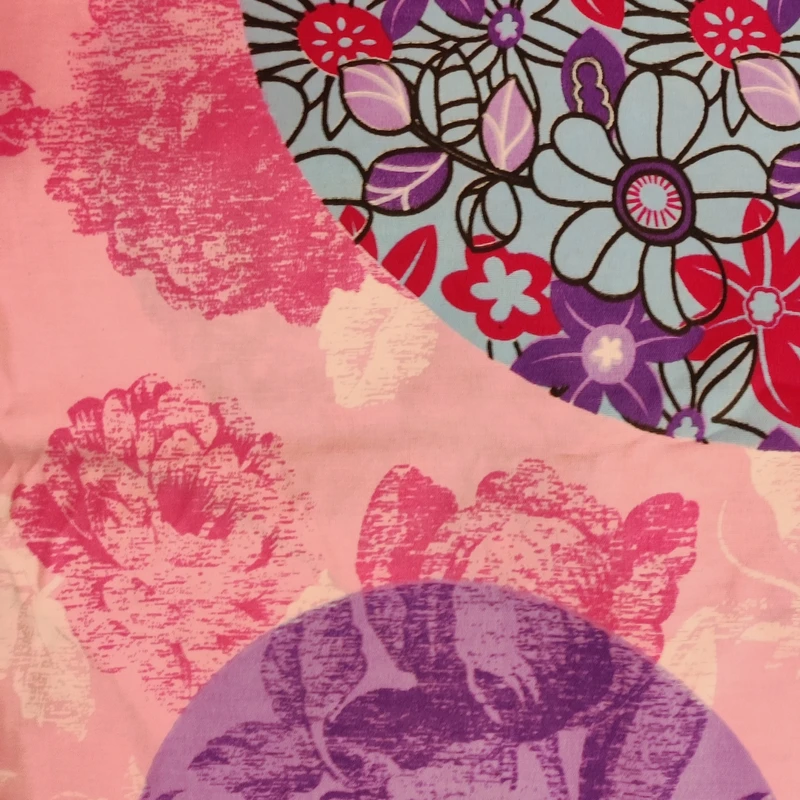 پارچه ملحفه عرض 1.91 متر مدل گلبرگ رنگ صورتی