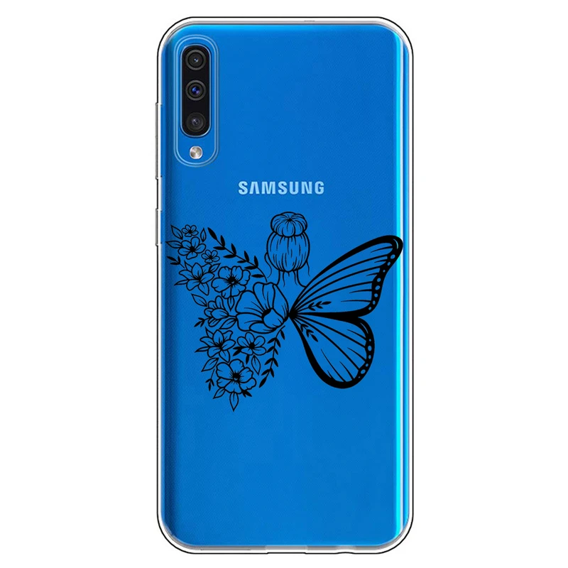 کاور مگافون طرح دختر پروانه ای مدل C53-B مناسب برای گوشی موبایل سامسونگ Galaxy A50 / A50 S / A30 S
