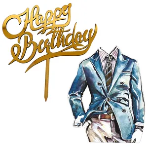 تاپر تزیین کیک مدل مردانه کد m12 مجموعه 2 عددی