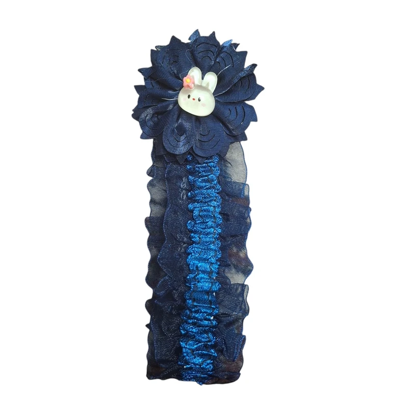 هدبند نوزادی مدل حریر ساتن طرح گل 