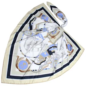 روسری زنانه آنالیا مدل ابریشم توییل دور دست دوز بادبانی کد ana-9812