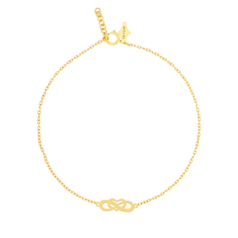 پابند طلا 18 عیار زنانه کرابو طرح قلب بینهایت مدل Kr2147