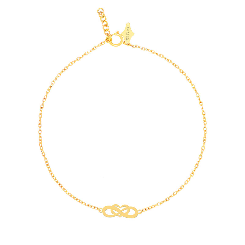 پابند طلا 18 عیار زنانه کرابو طرح قلب بینهایت مدل Kr2147