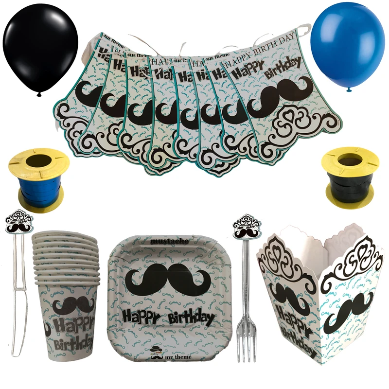 مجموعه 70 عدد تم تولد مستر تم طرح سبیل سوپر پلاس