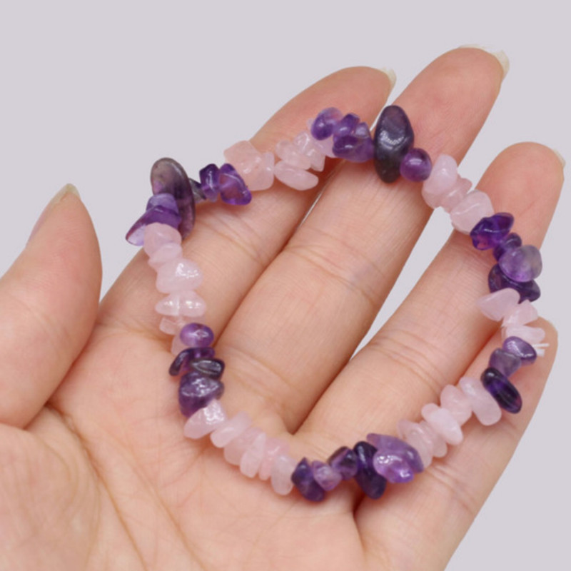 دستبند زنانه مدل آمیتیست رزکوارتز کد 11 دستبند زنانه مدل آمیتیست رزکوارتز کد 11