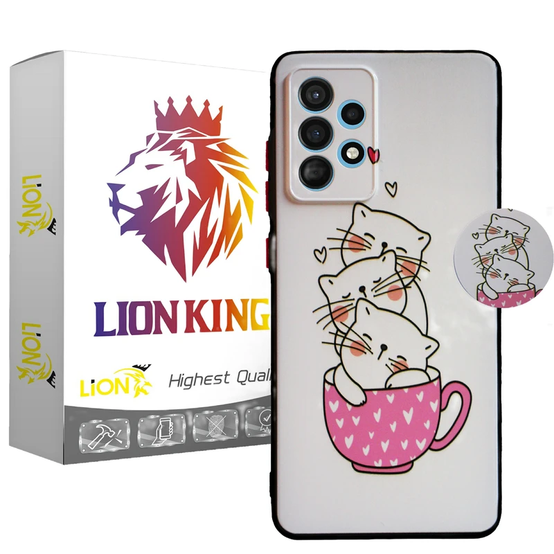 کاور لاین کینگ مدل  livancat uv مناسب برای گوشی موبایل سامسونگ Galaxy A32 4G به همراه پایه نگهدارنده