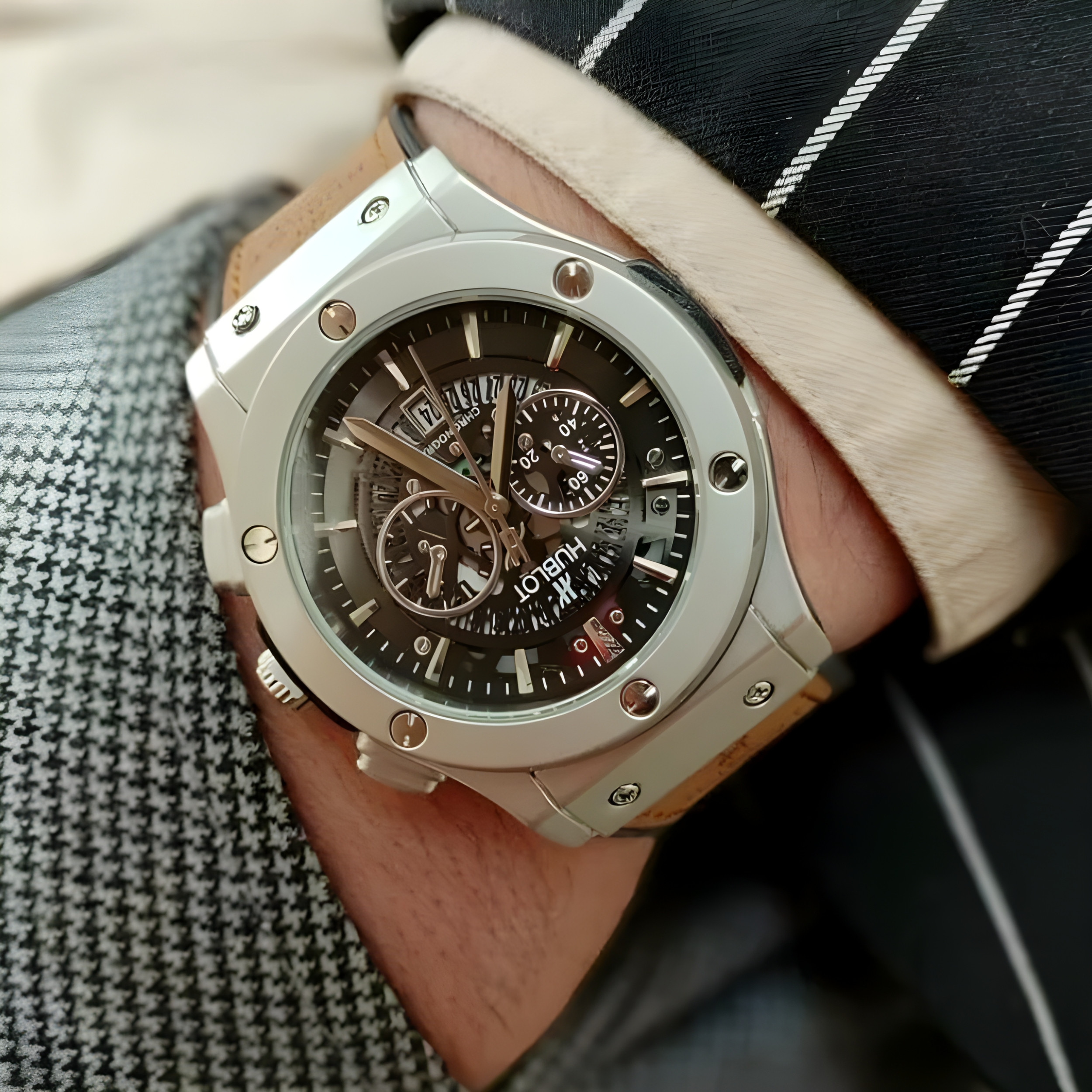 ساعت مچی عقربه‌ای مردانه  مدل تک موتوره بیگ بنگ تقویم دار